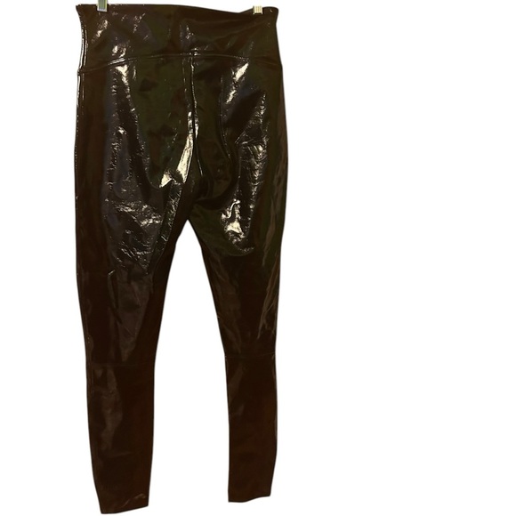 SPANX black Faux Leather Patent Leggings size Large L. - Picture 4 of 6
